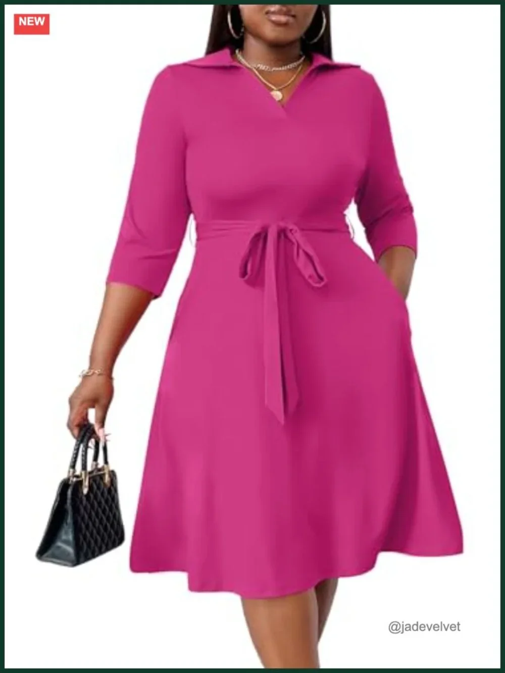 Plus Size African Print Midi Dress Flutter Sleeve with Pockets and Belt